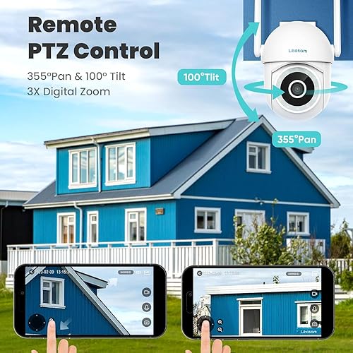 Miniatura 7 de litokam Cámara de seguridad de 5MP para exteriores, cámara de seguridad WiFi 5G2.4G para el hogar con visión nocturna a color, cámara inalámbrica