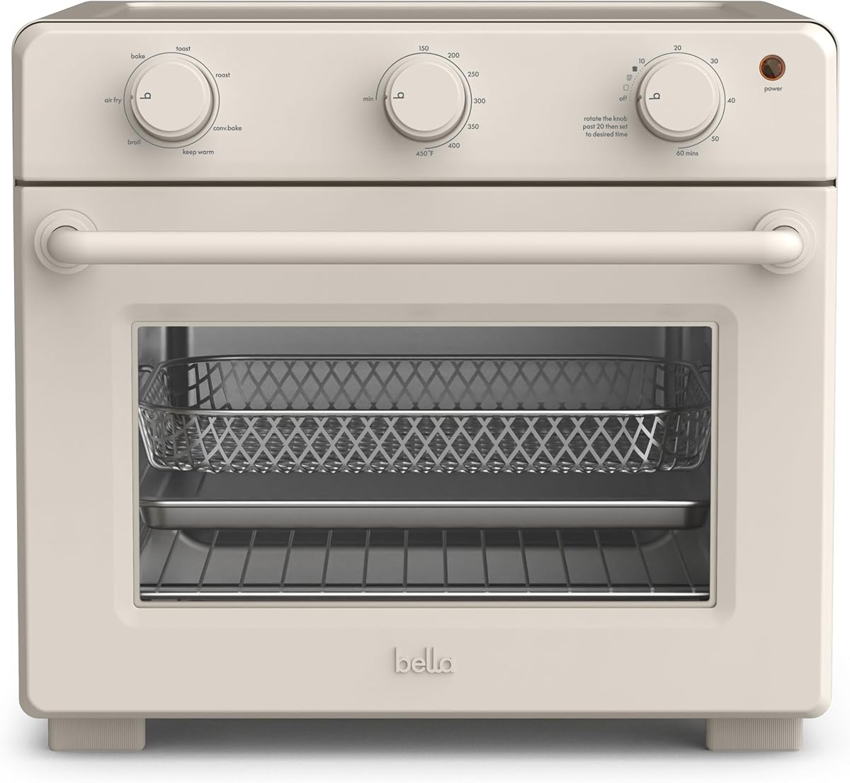bella 6 Slice Toaster Oven With Air fryer, Oatmilk