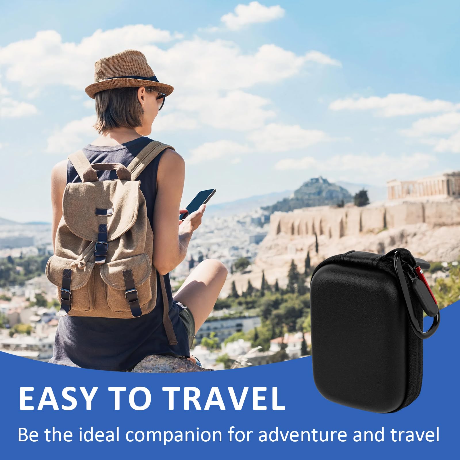 Hesupy Étui De Voyage Pour Dji Action 5 Pro/4/3, Sac De Protection Résistant Aux Chutes Noir