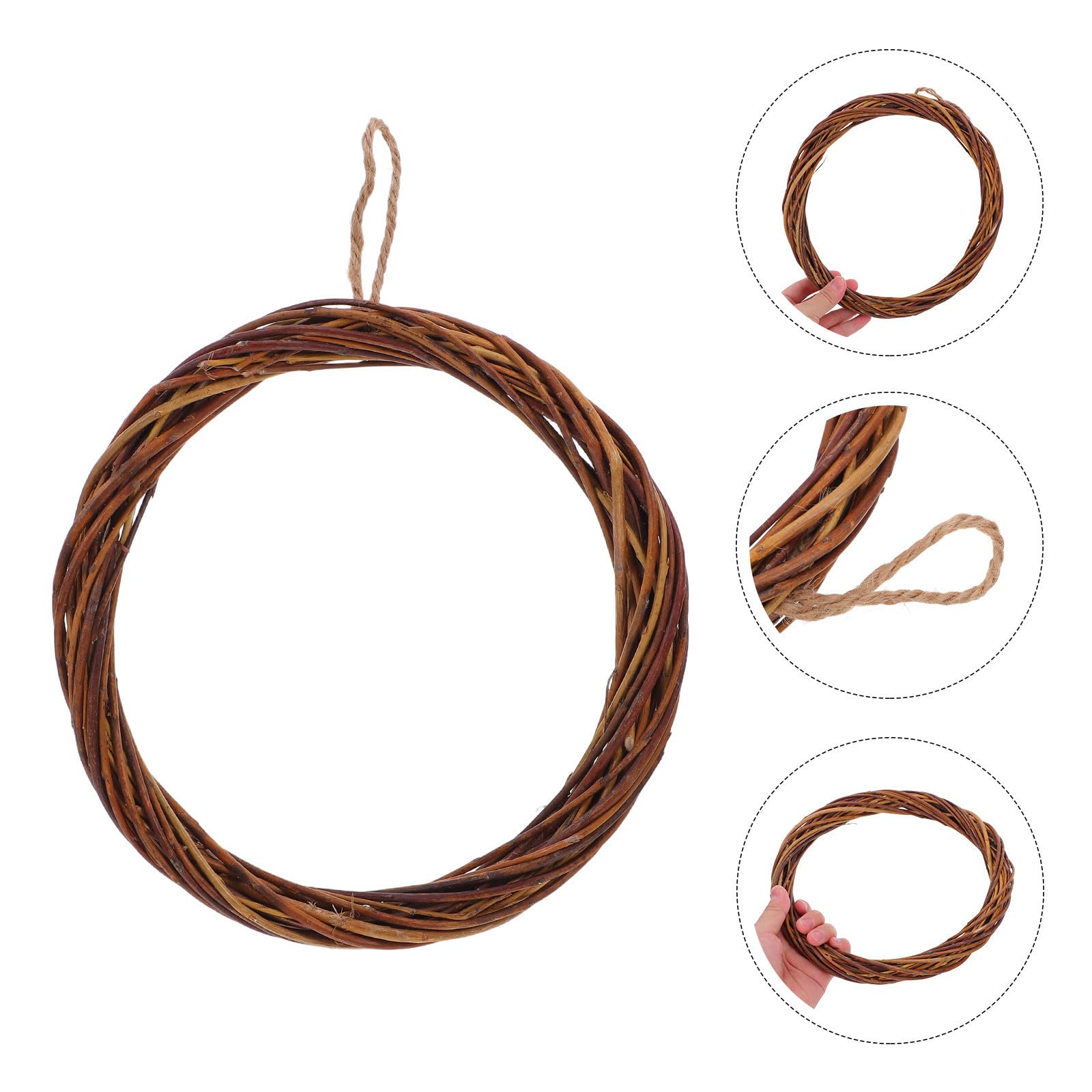 Toyvian 15 Stück Selbstgemacht Rebenkranz 20cm Rattan Rund Handgewebt