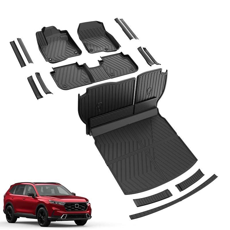 Kit de Tapetes Automotivos em TPE para Honda CRV 2023–2026, Gasolina e Híbrido, 5 lugares AOMSAZTO
