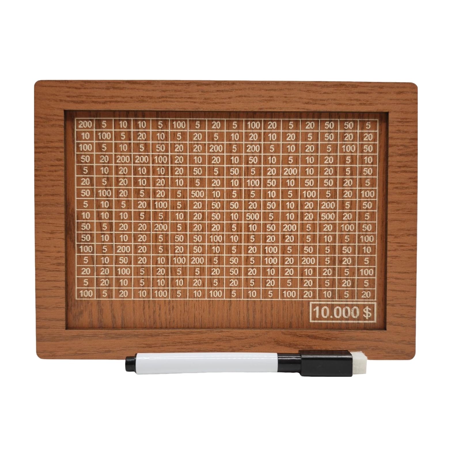 yoakaiax Wooden Money Box with Money Target and Numbers with Counter Crafts, Portable Money Saving Box, Cash Saver Box with Marker Pen, Storage Case