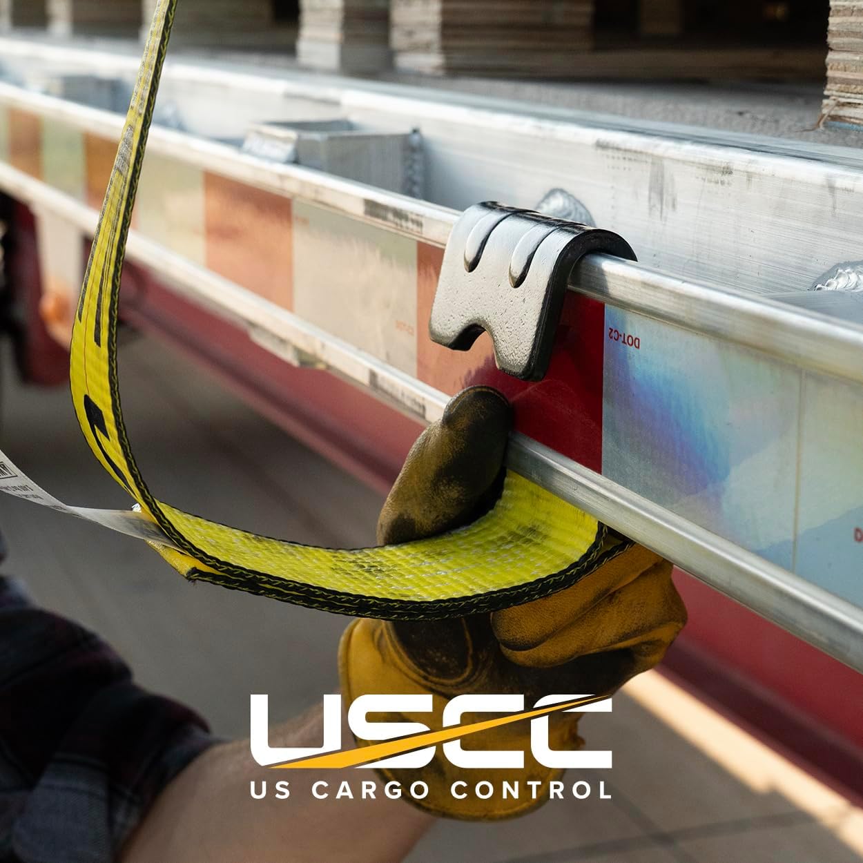 US Cargo Control 3 Inch x 30 Foot Yellow Replacement Winch Strap with Flat Hook 2 Pack