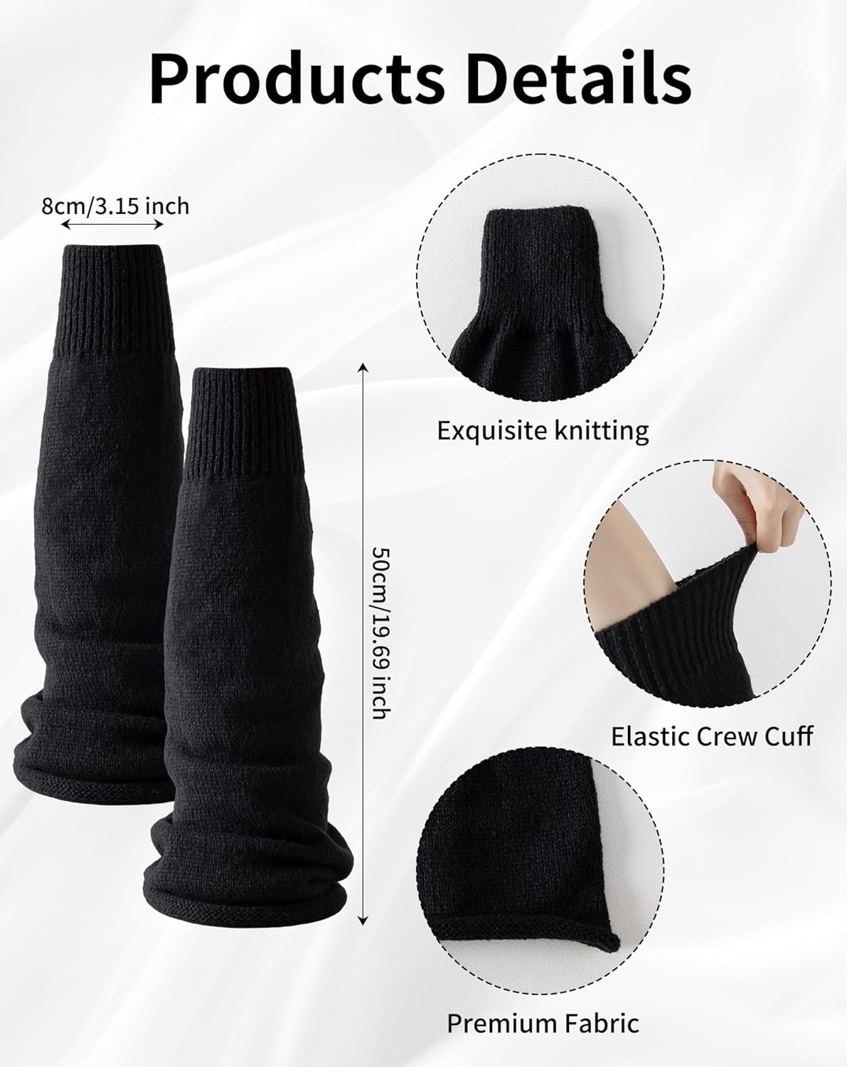 Yawlsow Y2k Arm and Leg Warmers for Girls Women Knit Leg Warmer Kawaii Lolita Goth Harajuku Streetwear Grunge Accessories - Image 3