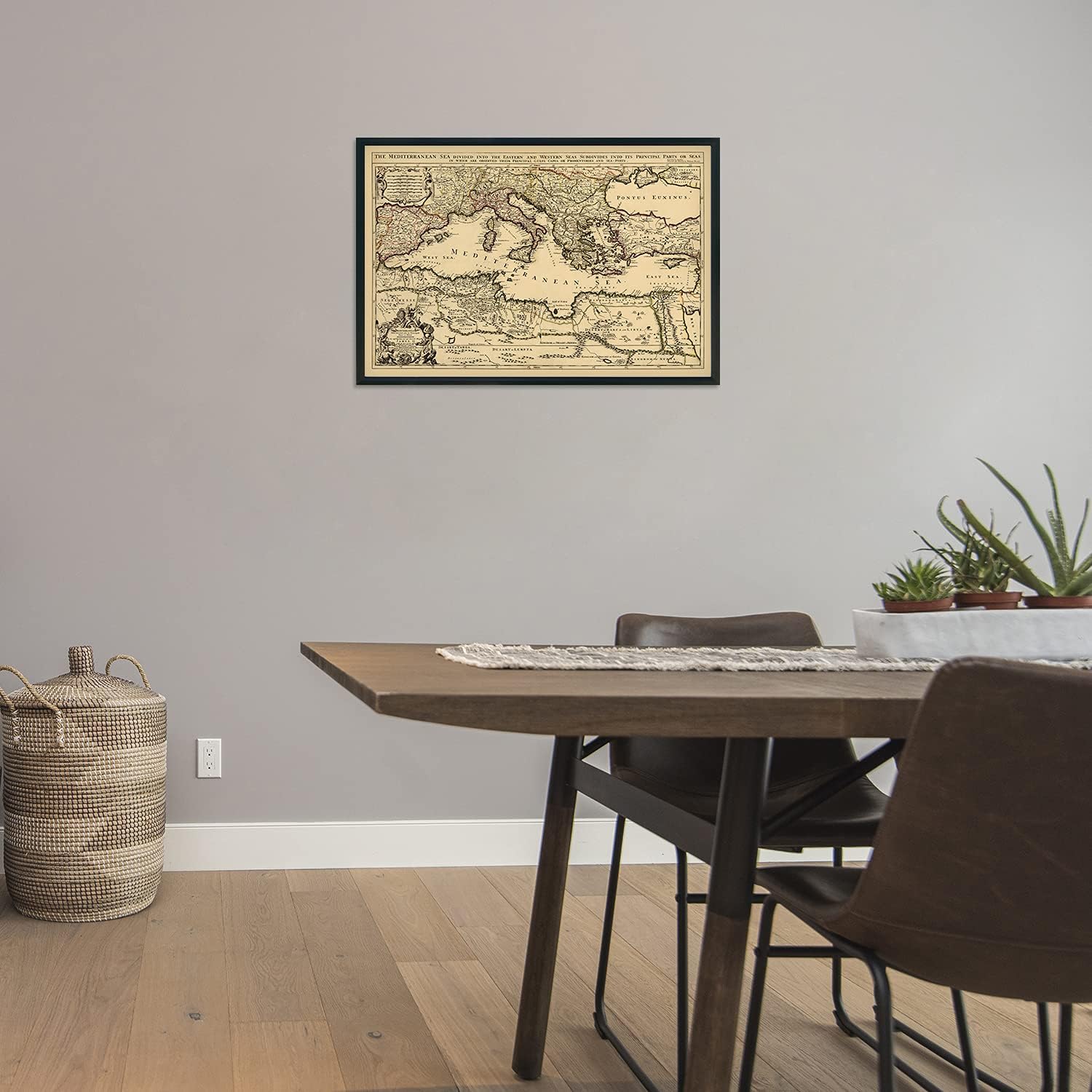 HISTORIX Vintage 1680 Mediterranean Sea Map Print - 24x36 Inch Vintage Map of the Mediterranean Wall Art - Historic Mediterranean Poster - Old Mediterranean Map Divided Into Principal Parts or Seas