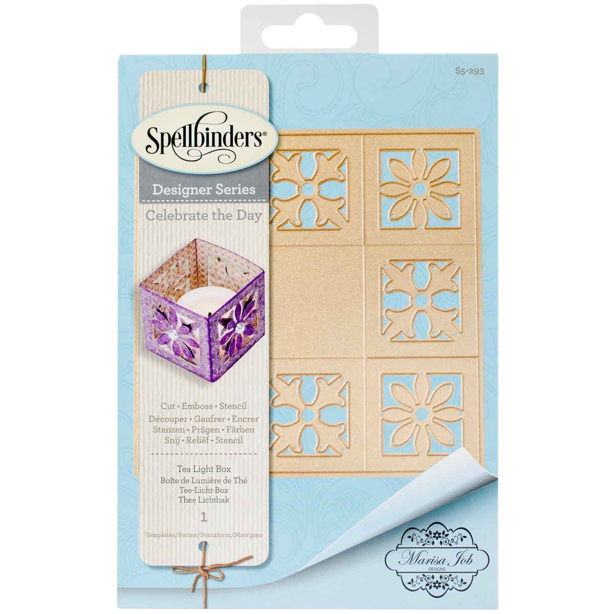SPELLBINDERS Shapeabilities TEA LIGHT BOX S5-293 Cut Emboss Stencil 1 Die
