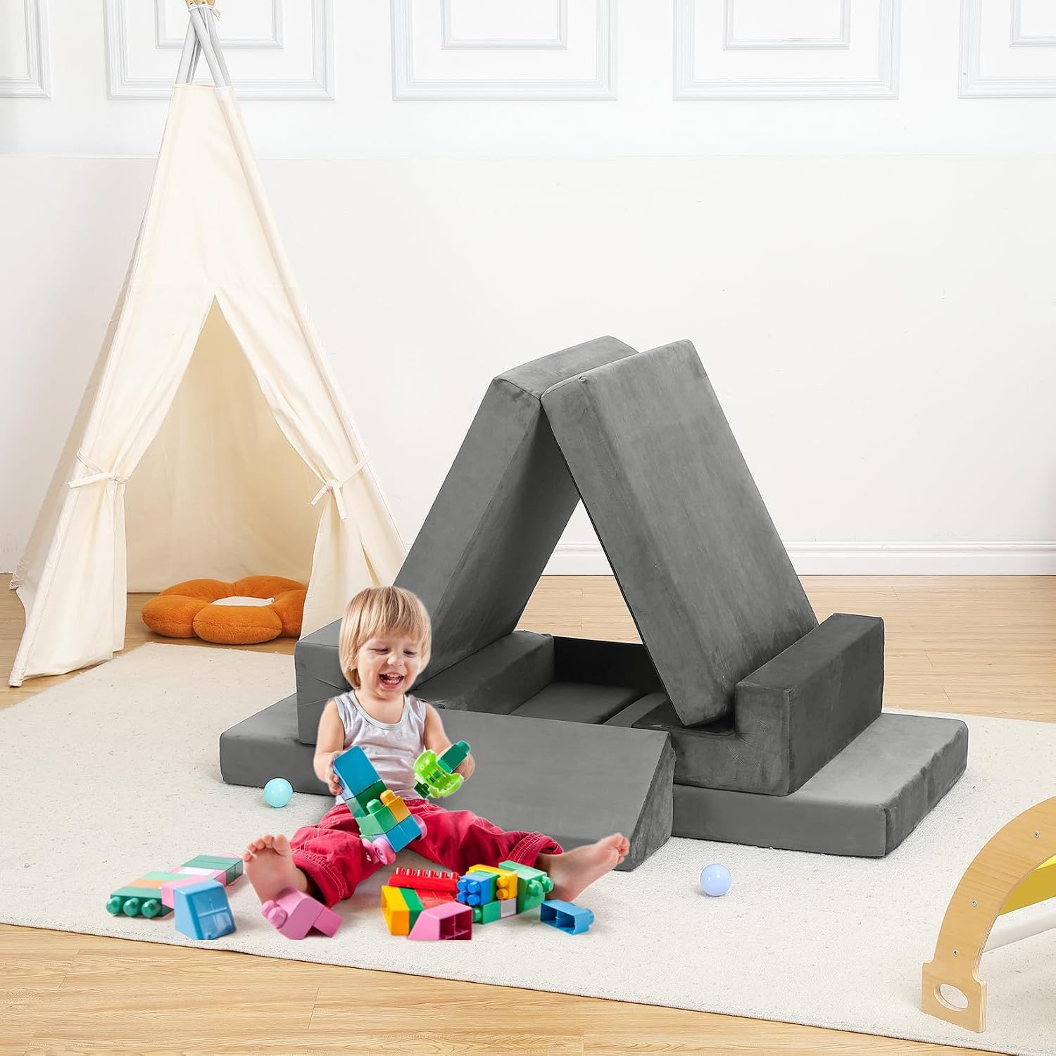 Children's Sofa Play Sofa for Children, 8-Piece Modular Children's Play
