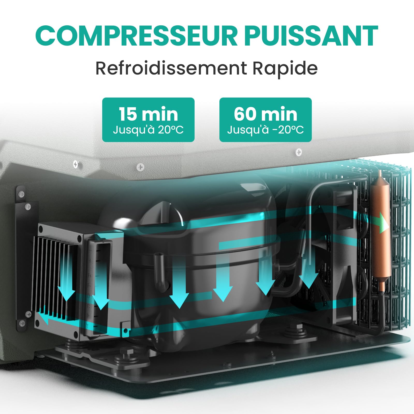 Alpicool GC40 37L Réfrigérateur de Voiture, Glaciere Electrique Portable Neuve 2026,12V/24V DC 100-240V AC,Glacière à Compression pour Camping,Voyage en Voiture,-20℃-20℃,Plateau à Glaçons Offert