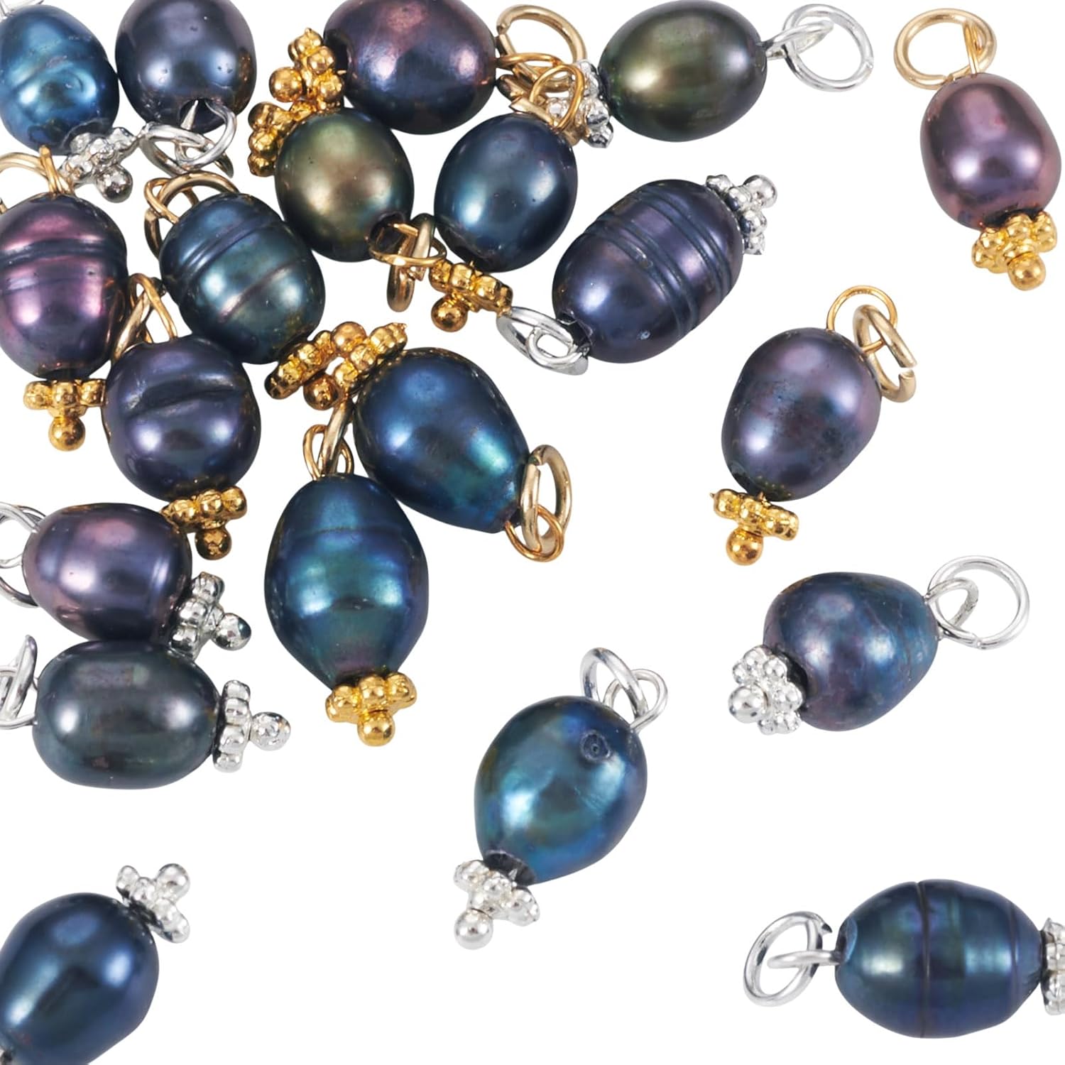 KISSITTY 20pcs Natural Pearl Charms Black Color Cultured Freshwater Pearls Dangle Beads Pendants for DIY Necklaces Earrings Bracelets Crafts Key Chains Jewelry Making - Image 7