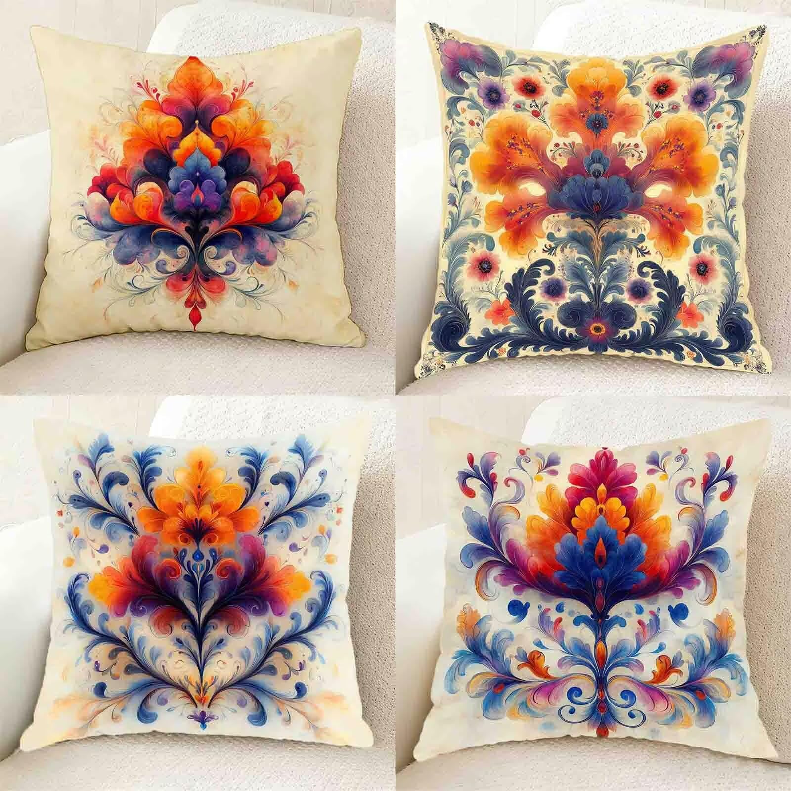 Beżowa poszewka na poduszkę 60 x 60 cm, zestaw 4 sztuk, wodoszczelna, lniana poszewka na poduszkę, na sofę, nadruk HD, kwadratowa poduszka dekoracyjna do pokoju, dekoracja salonu, z ukrytym zamkiem