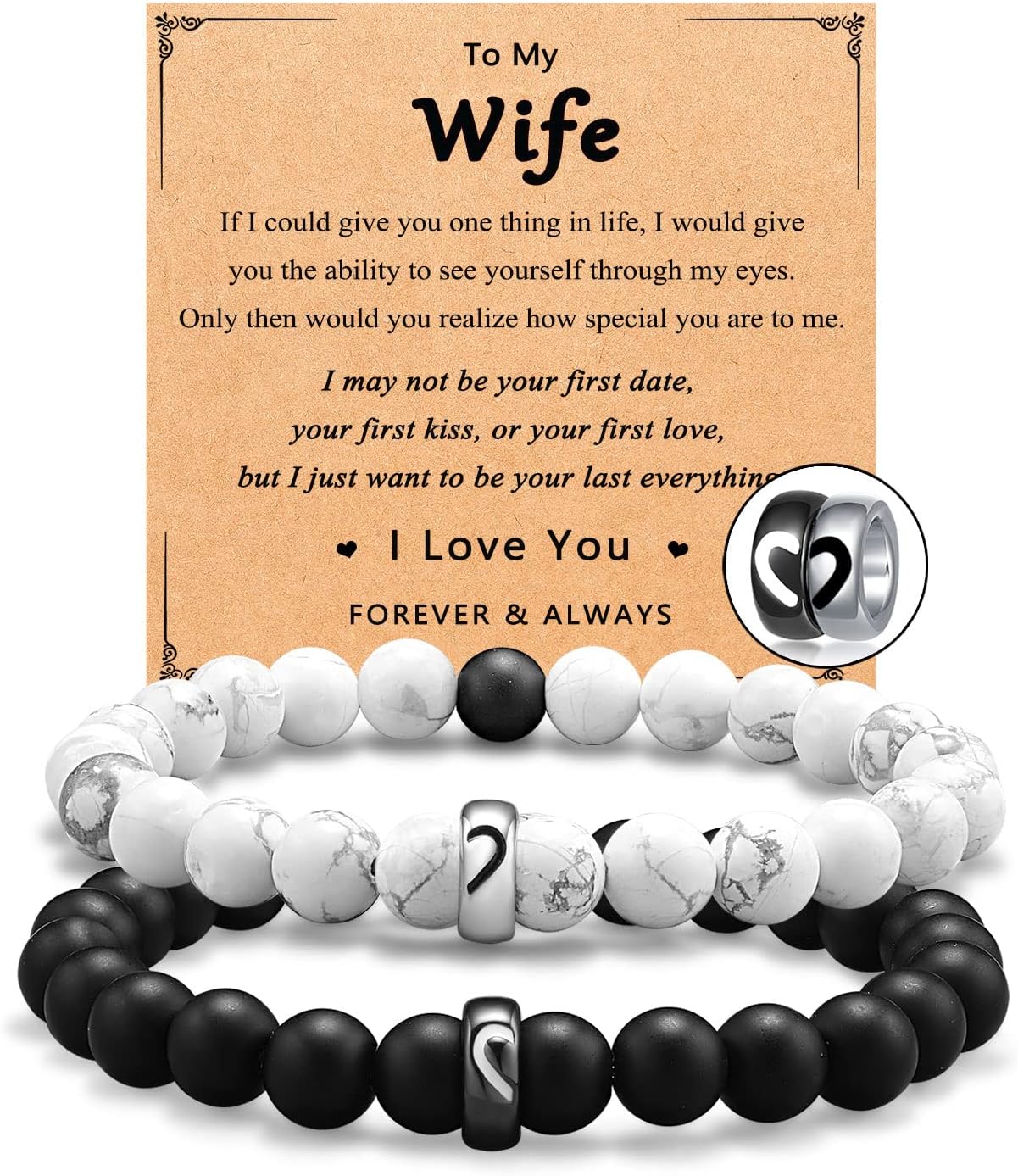 Matching Couple Ring Bracelets for Boyfriend Girlfriend Husband Wife Valentines Anniversary Birthday Engagement Gifts
