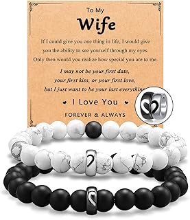 UNGENT THEM Matching Couple Ring Bracelets for Boyfriend Girlfriend Husband Wife Valentines Anniversary Birthday Engagement Gifts