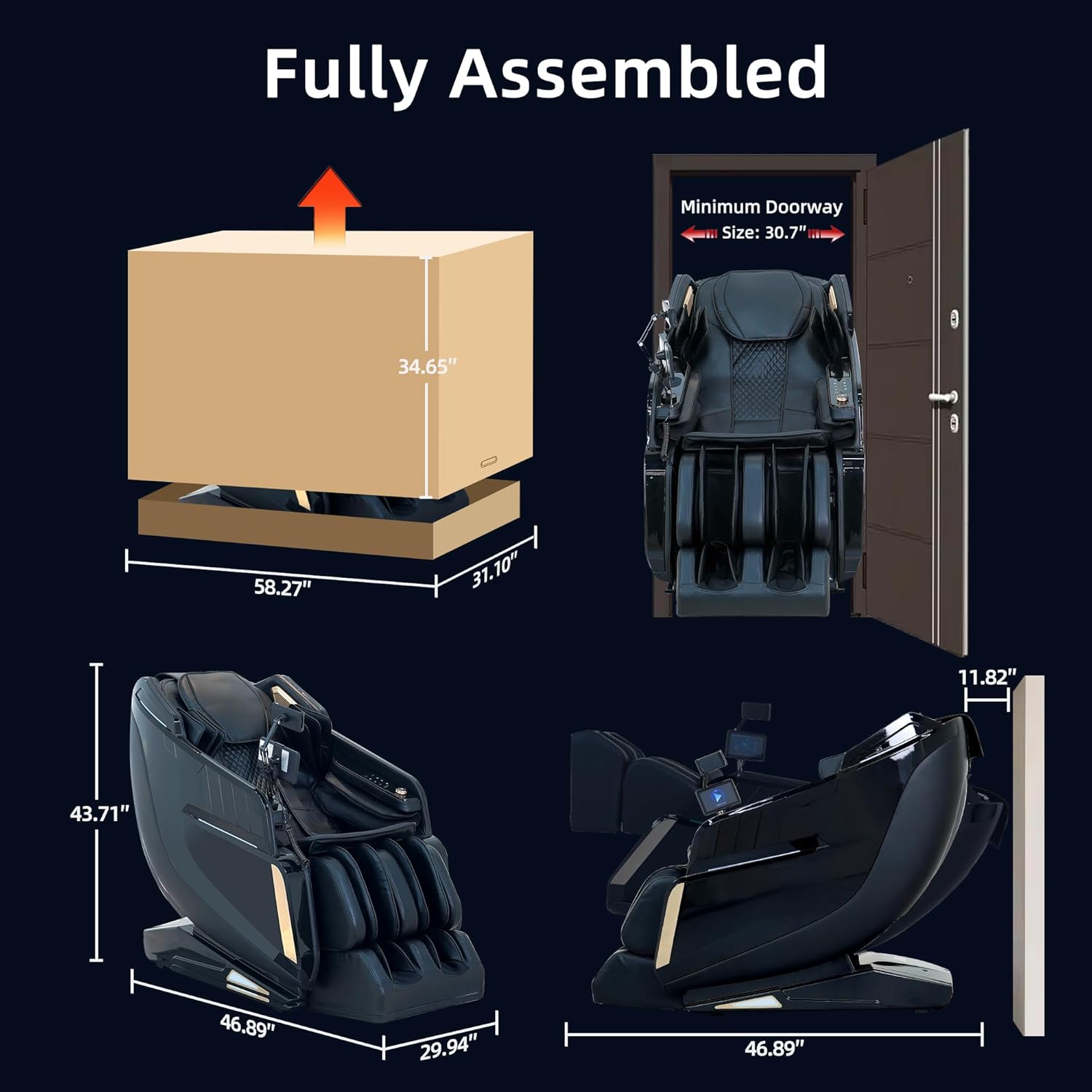 4D Massage Chair Full Body Zero Gravity SL-Track Real Relax Massage Chair Recliner-Shiatsu,Heat,Calf-Extension,20-Massage Technique,Thai Yoga Stretch,Foot Roller,AI Voice,Touch Screen,Wireless Charge