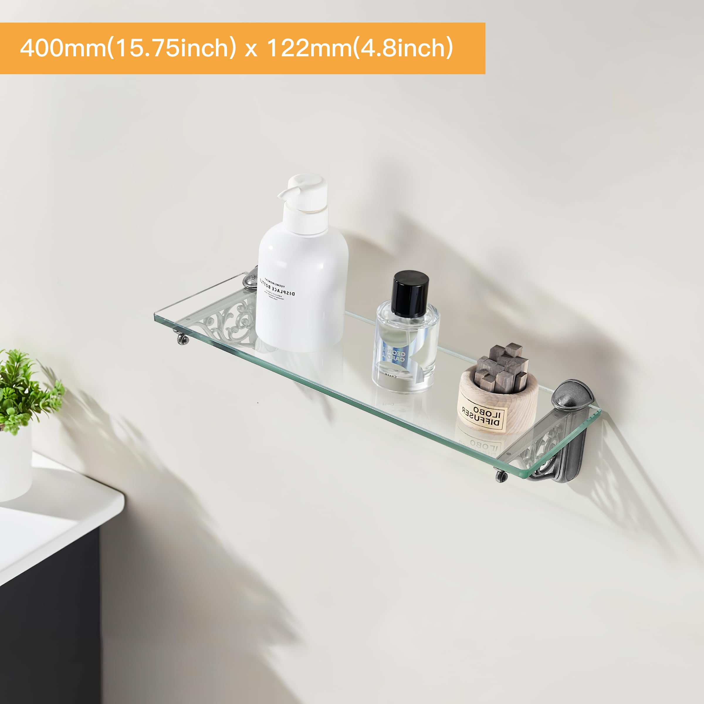 KHTUMEWARE-245AS+15.8BL Antique Silver Shelf Brackets 16 in (406 mm) in Antique Silver — KHTUMEWARE