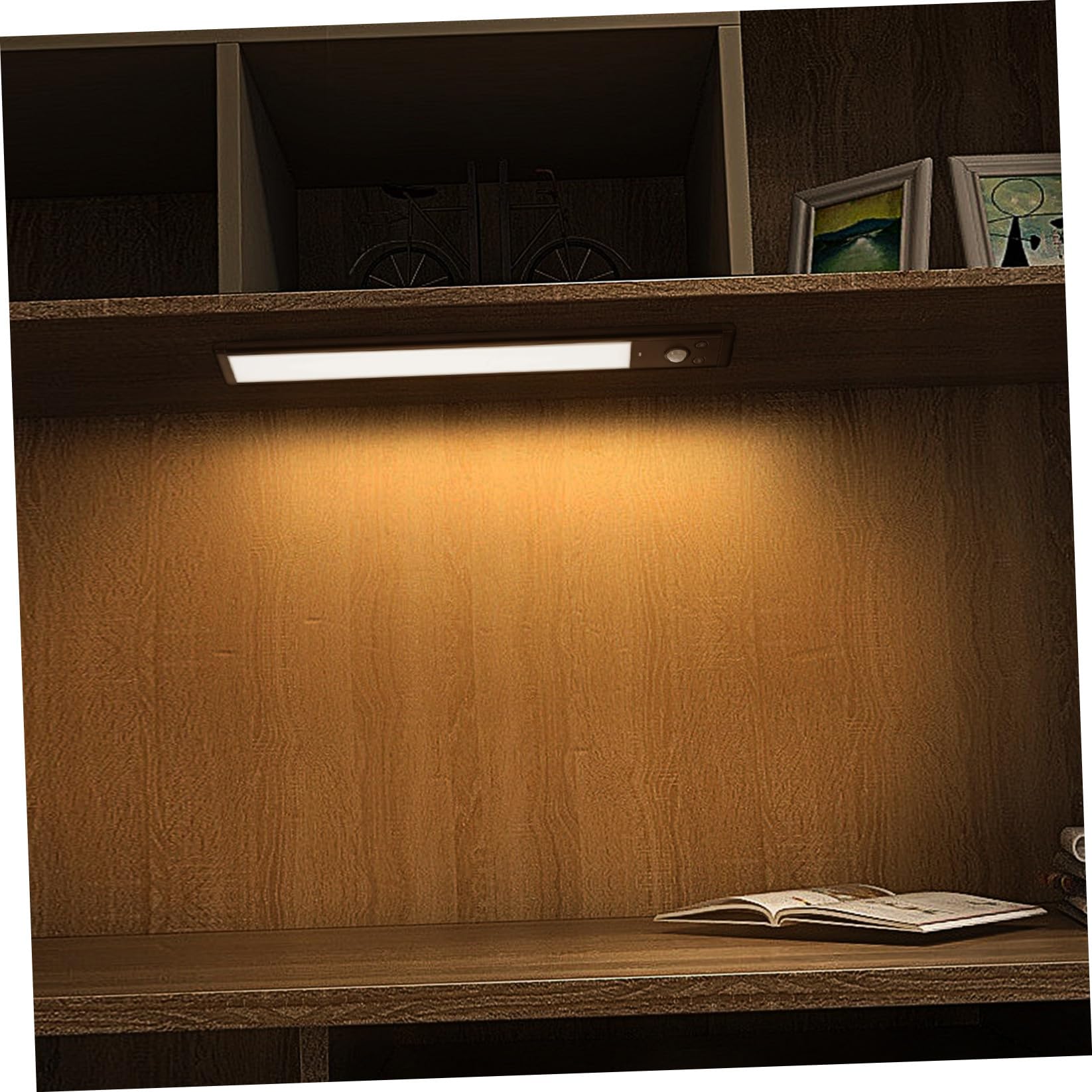 LALAFINA 4 Piezas Luces LED con Sensor de Movimiento para Iluminación Bajo Gabinete Alta Brillantez para Cocina Estanterías y Pasillos y Diseño Compacto