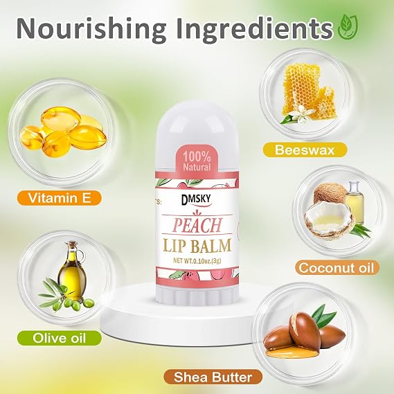 DMSKY Mini Lip Balm 20 Pack, Moisturizing with Vitamin E and Coconut Oil, Bulk Tiny Lip Balm for Party Favors, Care Packages & Goodie Bags