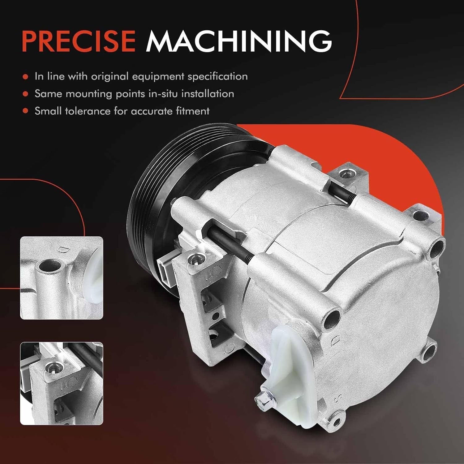 A-Premium AC Compressor with Clutch Compatible with Ford Escape 2001-2007, Contour & Mazda Tribute & Mercury Cougar, Mystique, Mariner, 2.5L 3.0L