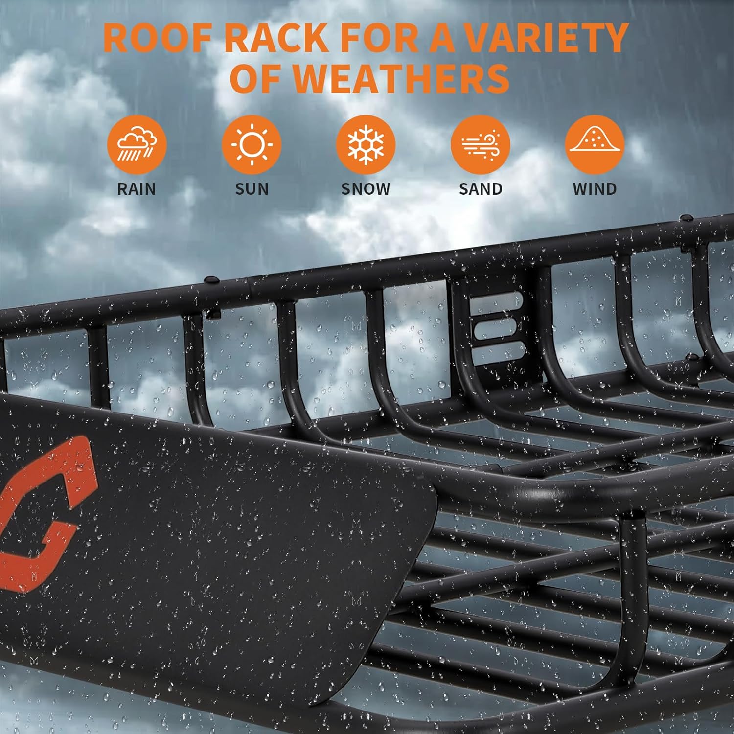 GarveeTech Roof Rack Cargo Carrier Basket Universal Rooftop 64 in X39 in X6 in with Cargo Net, Luggage Holder with Extension for Universal, Pick Up Trucks, 200 LBS Capacity