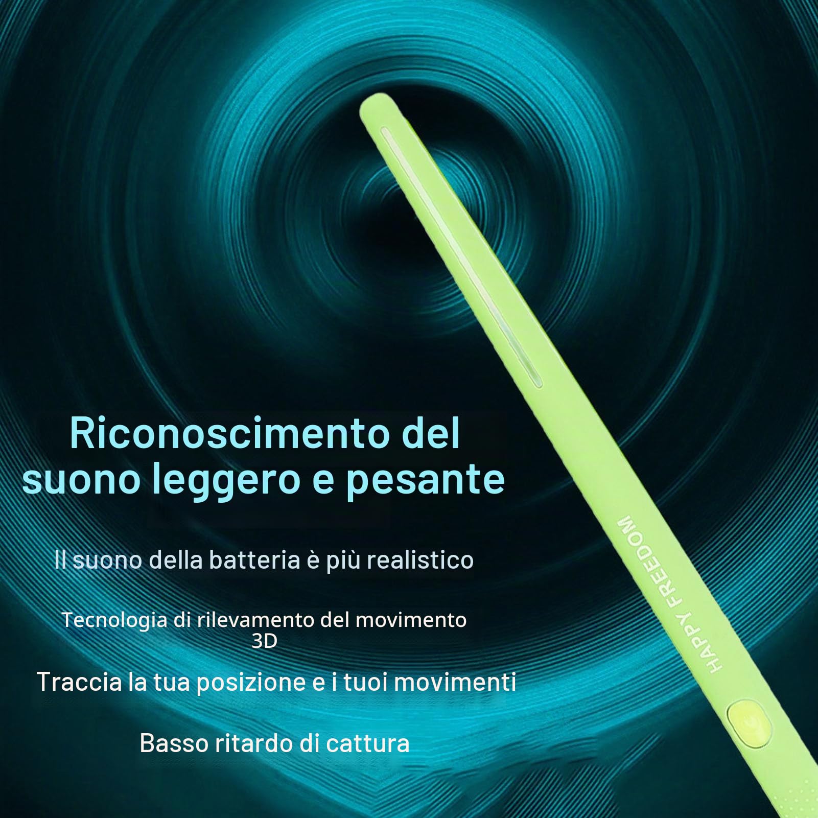 Set di Batteria Ad Aria Virtuale, Bacchette Elettriche con Rilevamento del Movimento 3D Bacchette Ad Aria con Pedali, Kit di Batteria Portatile per Adulti e Bambini Principianti
