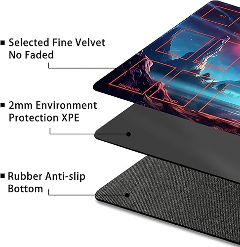 Miniatura 99 de MTG Playmat, Free Storage Bags, 24 x 14 Inches, TCG & Board Game Mat with Zones