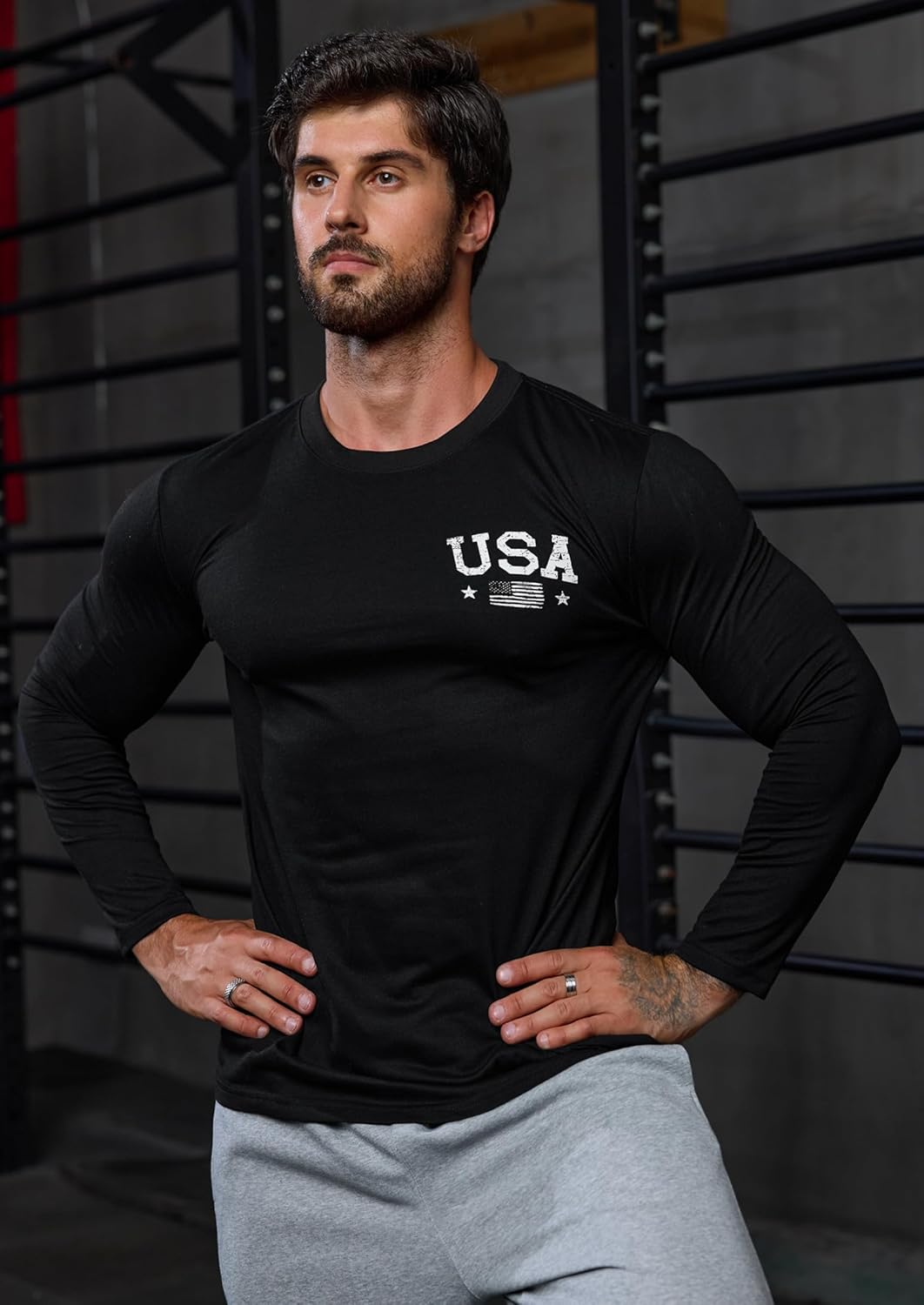 Mainfini Men's American Flag T-Shirt Patriotic Long Sleeve Graphic Tshirt (S-3XL) - Image 2