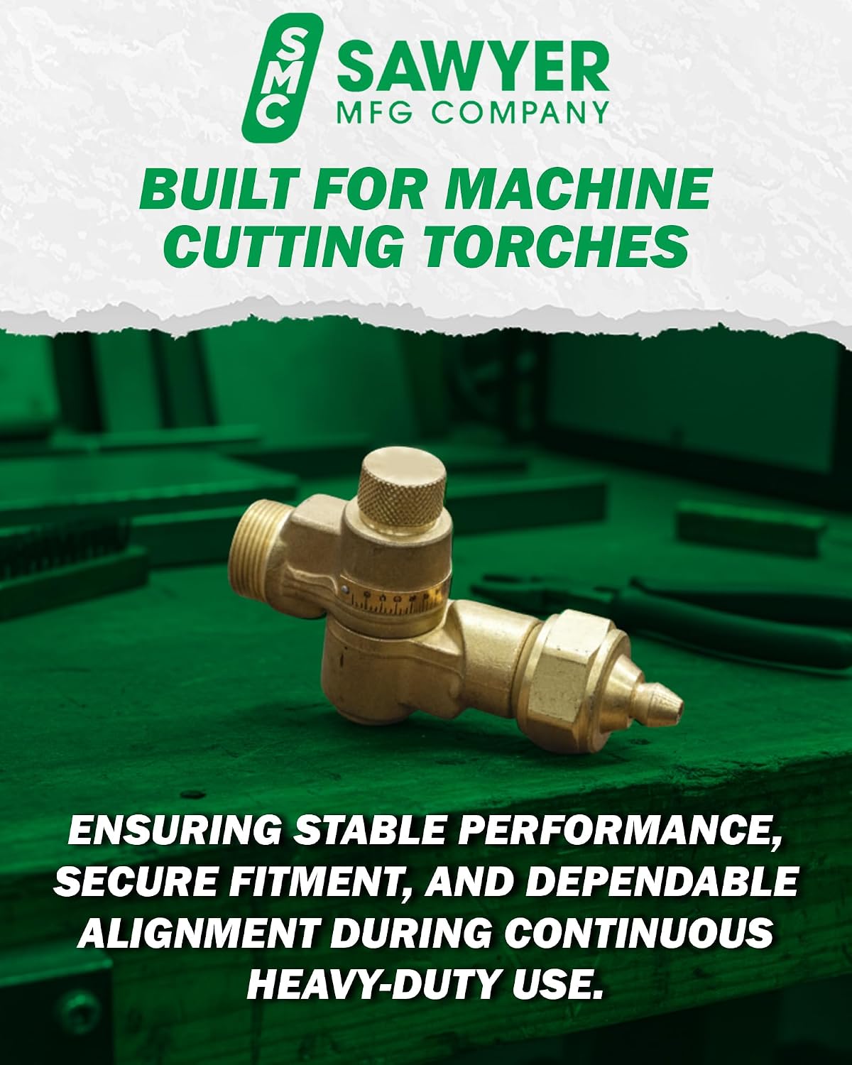 Sawyer MFG Adjustable Cutting Torch Bevel Head - Heavy-Duty Steel Torch Head with 0°–90° Adjustable Angle Range for Precision Metal Fabrication, Welding, Industrial Cutting, and Plumbing Use