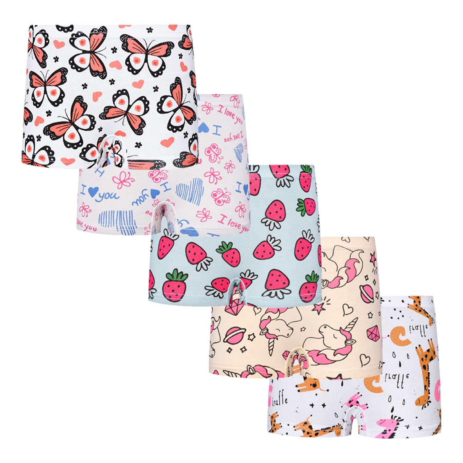 Girls Rabbit Panties Colorful Easter Bunny Underwear Pack of 5 for 1-13 Years