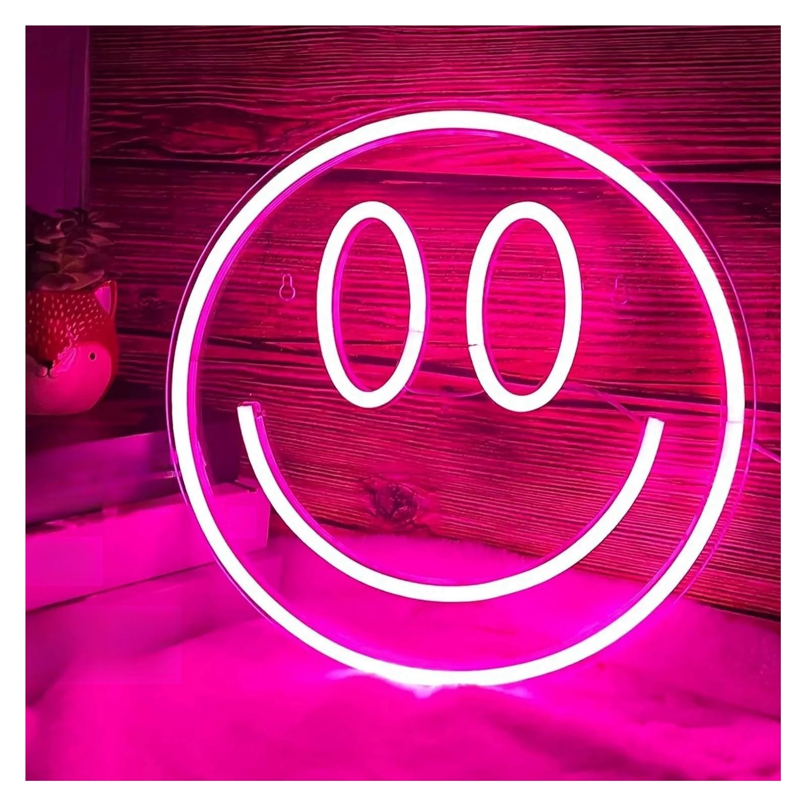 SHOUXI Sign Lamp Smile Face Neon Signs USB Powered Adjustable Brightness Facial Expressions Neon Lights, Suitable for Wall Decor(B,40cmx40cm)