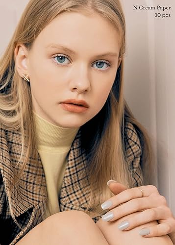 Miniatura 4 de ohora N Cream Paper - Tiras de uñas de gel semicuradas, funcionan con cualquier lámpara UV para uñas, incluye 2 almohadillas de preparación, lima de