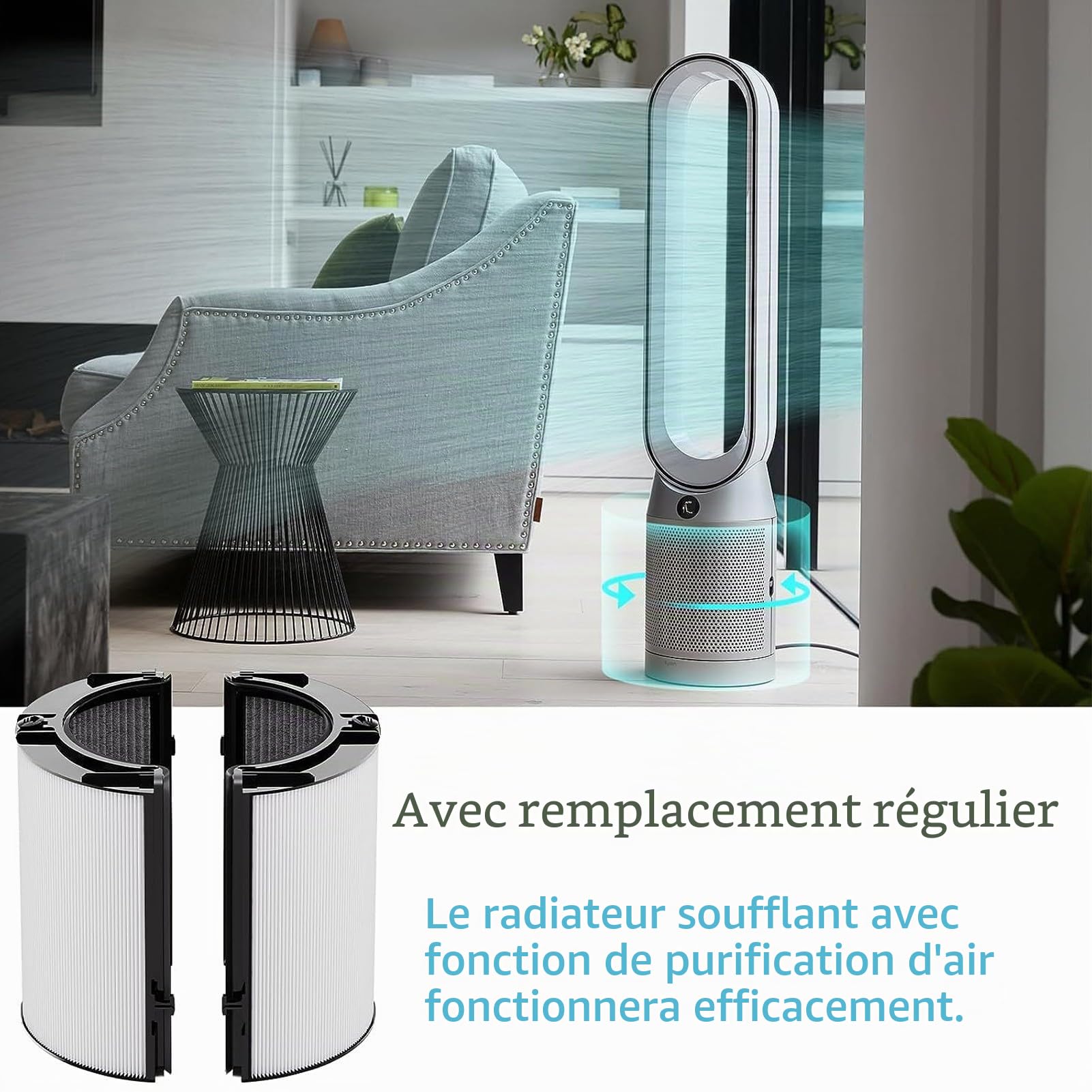 Filtration HEPA 2 en 1 compatible Dyson TP06-TP10, HP04-HP10, PH01-PH04