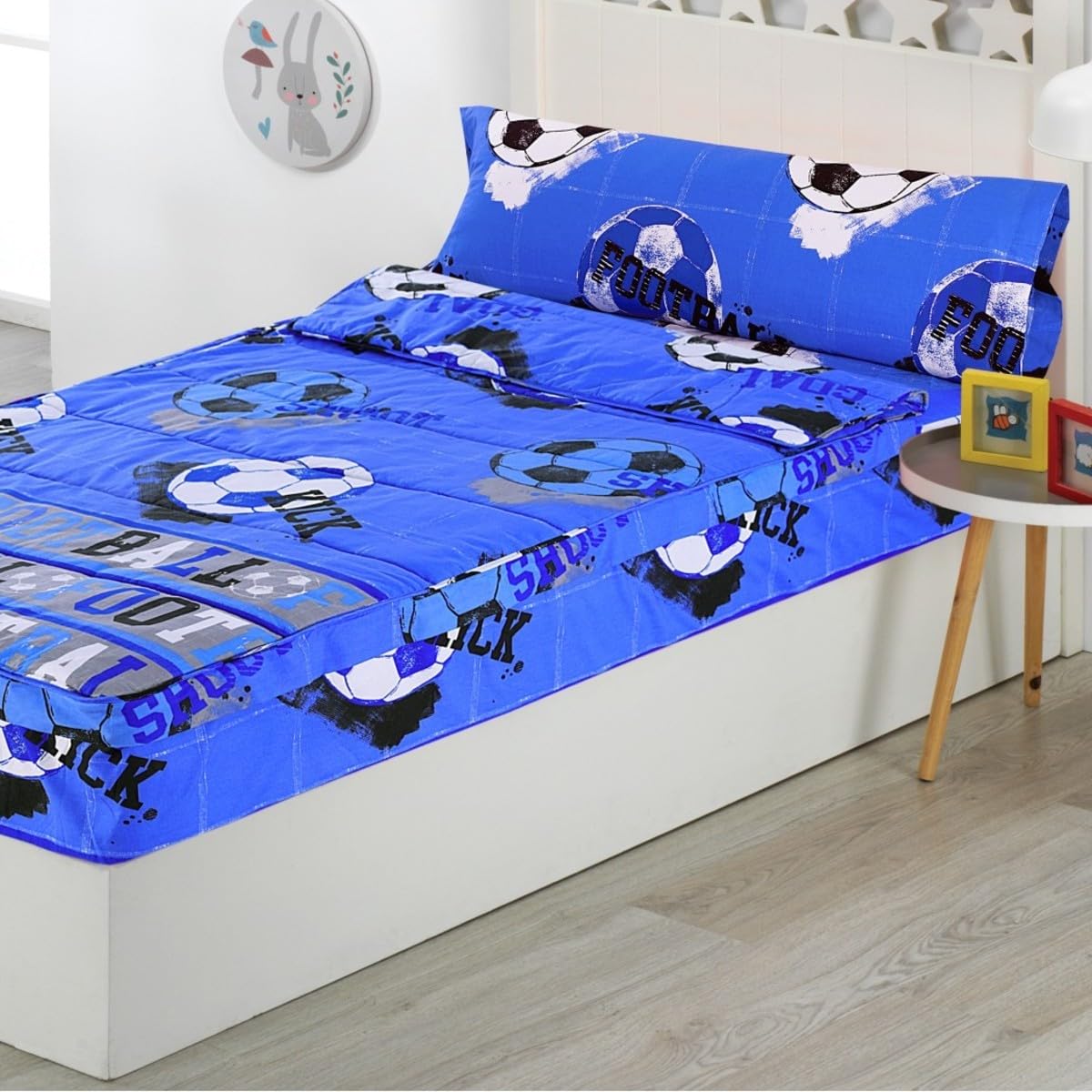 DHESTIA HOME Saco Nórdico Ajustable con Cremallera Fútbol Quick para Cama 90 Infantil y Cama 105 Color Único Talla Cama 90