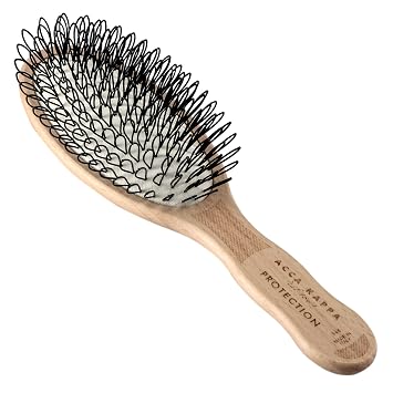 ACCA KAPPA Protection Oval Beech Wood Brush Looped Nylon Bristles for Delicate Hair
