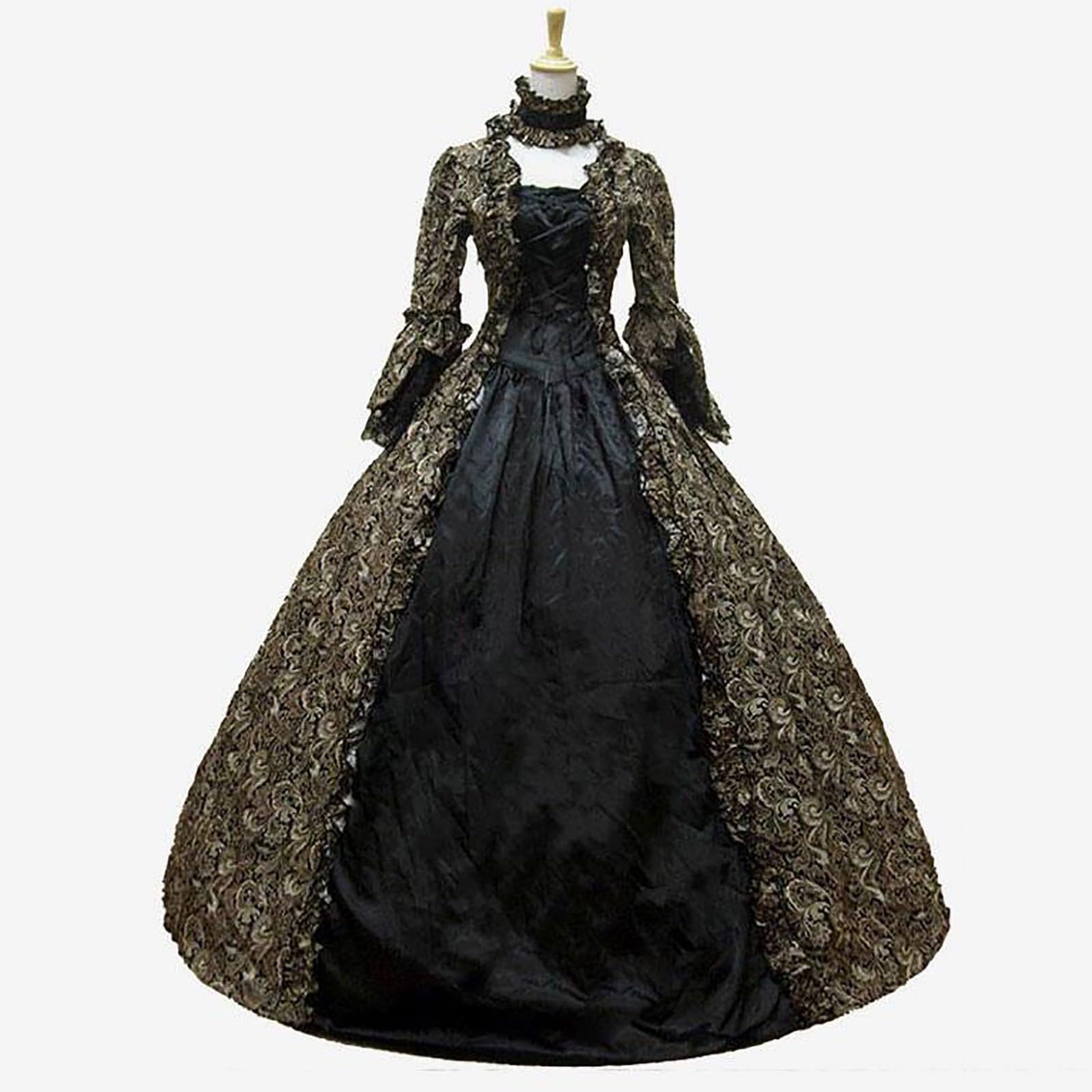 Vestido de cóctel para mujer, talla grande, estilo gótico, vestido midi con manga larga, acampanado, vestido de fiesta