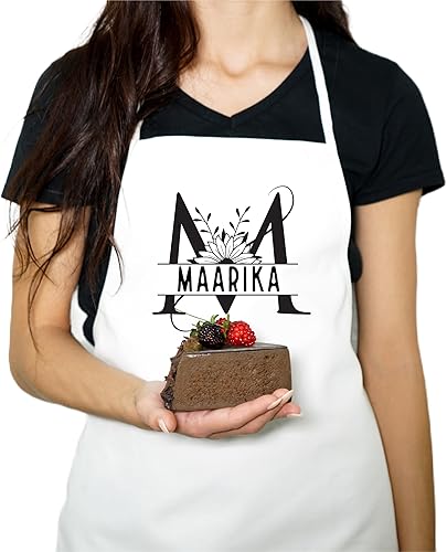 Miniatura 6 de SonaGear Delantal impermeable. Delantales de monograma duraderos y duraderos para mujer, Blanco