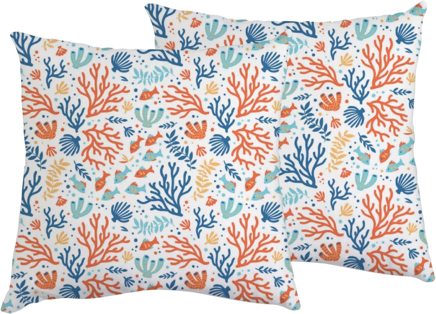 Pillow Covers 18x18 Inch Set of 2,Sea Tropical Fishes