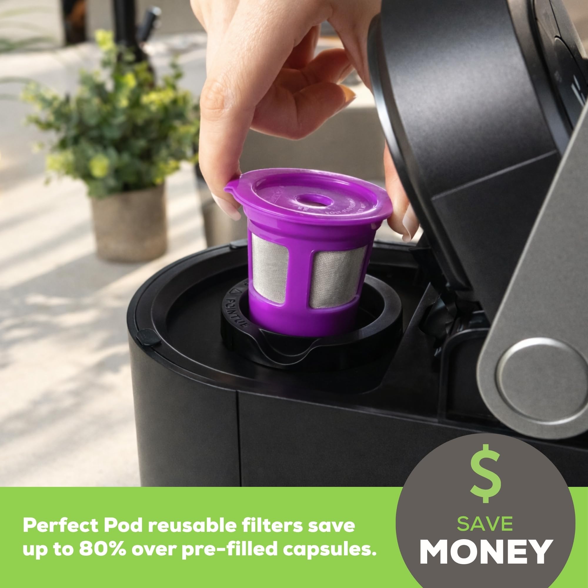 Perfect Pod - Filtros de café reutilizables Café Save - Cápsulas recargables con colador de malla integrado