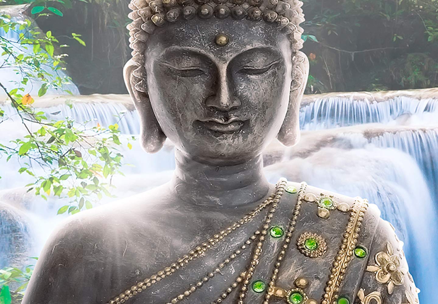 B&D XXL Wandbild Mega XXXL BuddhaEinteiliger XXL-Format Kunstdruck zur Selbstmontage Leinwandbilder moderne Bilder DIY Wanddekoration Wohnung Deko Wasserfall c-A-0021-ak-e