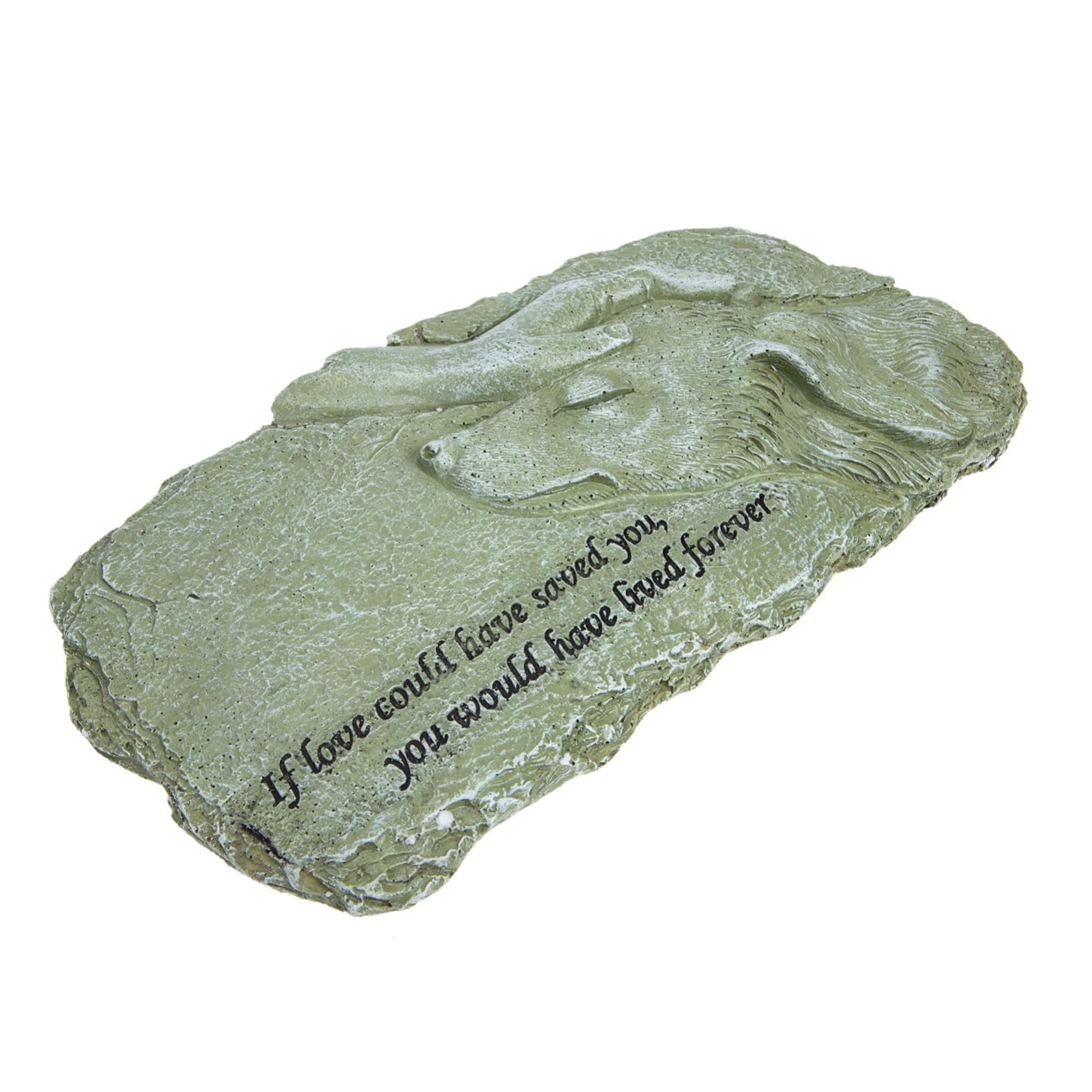 Plaque Extérieure pour Jardin YarNow Souvenirs Chien et Statuette Résine