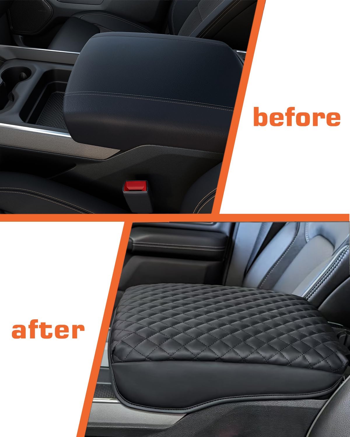 Center Console Cover for 2019-2025 Ram 1500 Center Console Cover, Armrest Cushion Pad Cover, PU Leather for 5th Ram 1500 Armrest Cushion Pad Cover Anti-Scratch for Ram 1500 Accessories