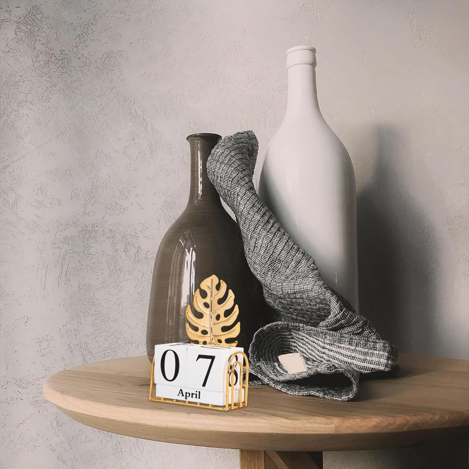 Calendari perpetui, Calendario da tavolo in legno e ferro, ornamenti da scrivania, decorazioni creative per la scrivania di casa, tavolini da caffè, camere da letto, 2/3/4 Set Calendario in legno(Siz