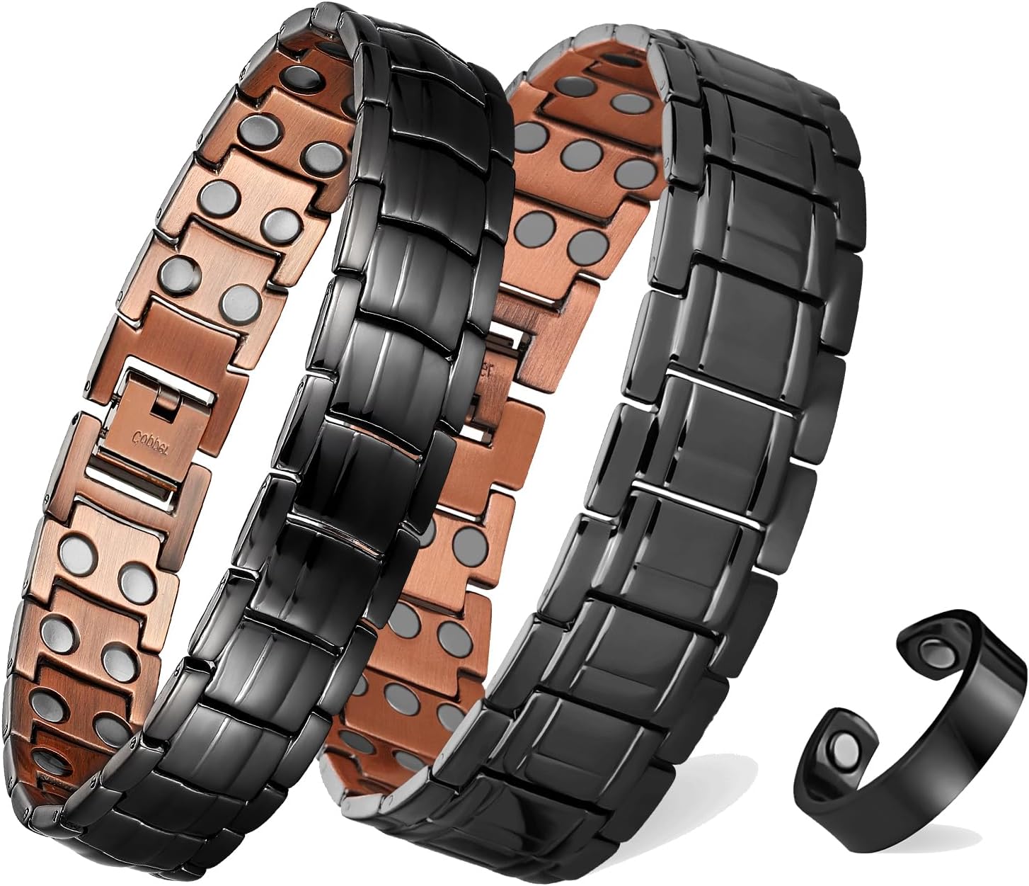MagEnergy Copper Bracelet for Men, Magnetic Bracelets with 3500 Gauss Magnets, Adjustable Length with Sizing Tool