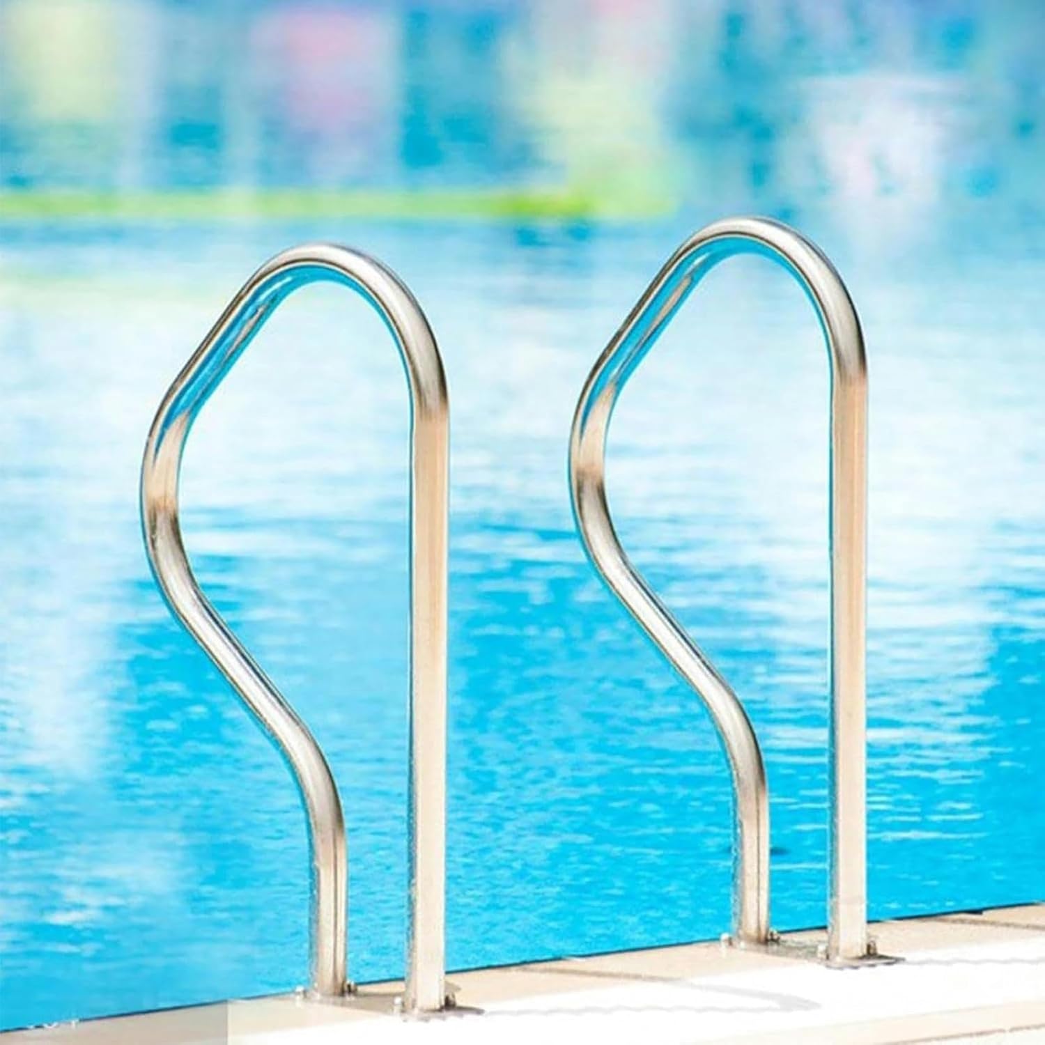 Pool Handrail Handrail, 31.5 Inch High Swimming Pool Handrail Inground Pool Stair Handrail Safety Rail Entrance Handrail Handle Pool Handrail 304 Stainless Steel