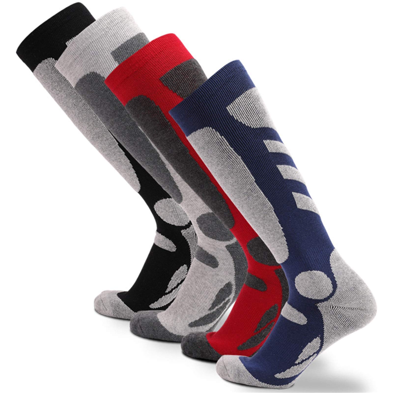 Herren Damen Thermosocken 5pcs Outdoor Sports verdickte Skisocken Mountaineering Socken Lange Schlauch-Sweat-saugfähig warme Socken Atmungsaktiv und Warmer Winter (Farbe : Grau, Size : L)