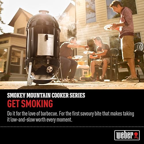 Miniatura 28 de Weber 711001 Hornillo de montaña Smokey de 14 pulgadas, hornillo de carbón, color negro, Fumador, 22 - pulgadas, Negro