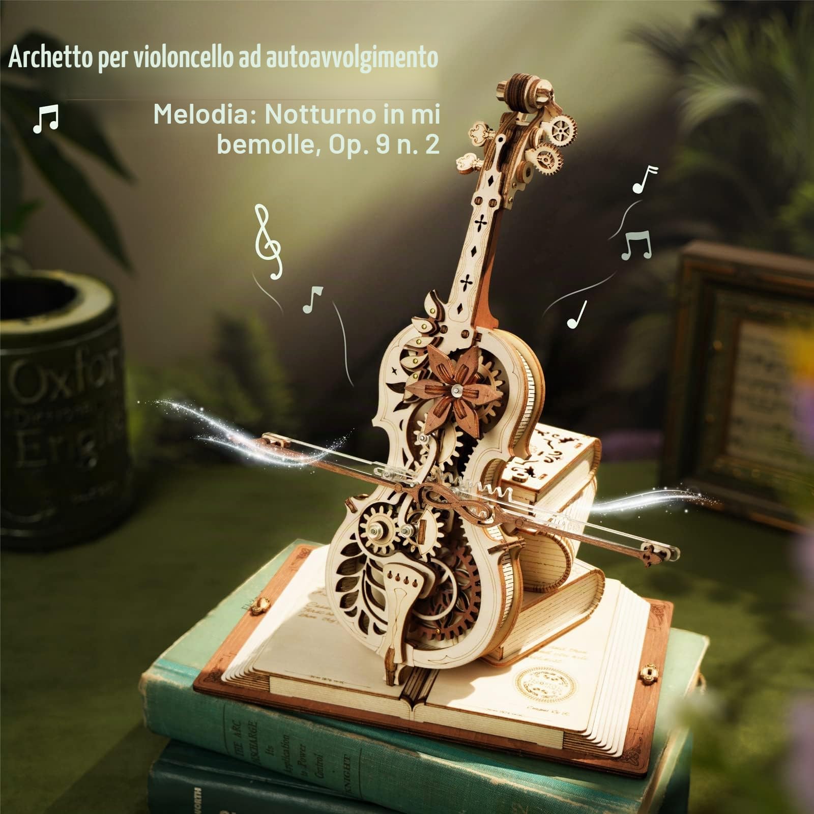 ROKR Puzzle Legno 3D Violoncello Modellismo da Costruire Adulti Bambini Regali di Compleanno, Magic Cello