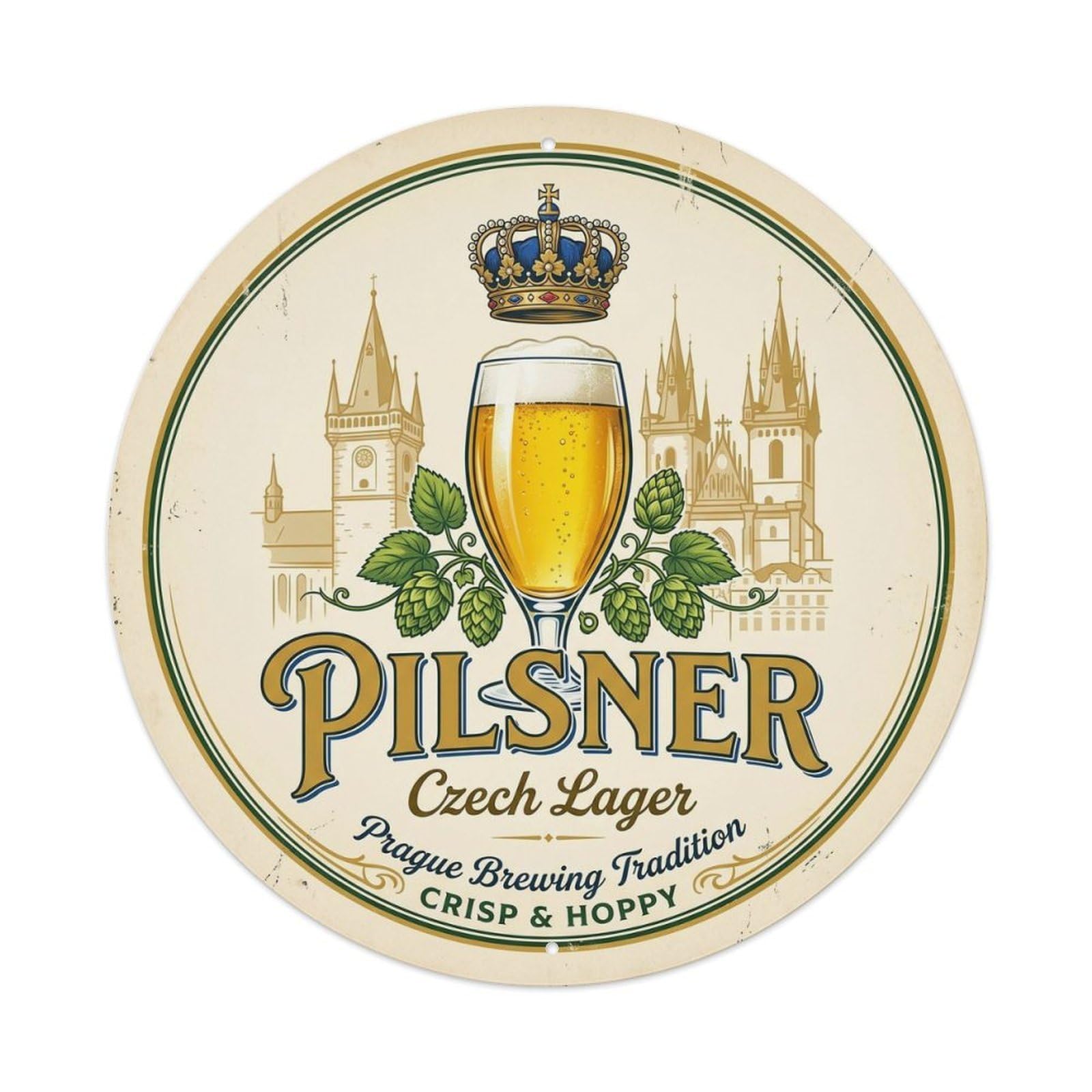 Traditional Czech Pilsner Wild Ferment Cellar Brew Metal Tin Sign