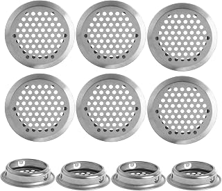 10PCS Air Vents 2.08 inch(53mm) Circular Soffit Vent Stainless Steel Round Vent Mesh Hole Louver for Kitchen, Bathroom, Cabinet, Wardrobe and Shoe Cabinet (10, Silver)
