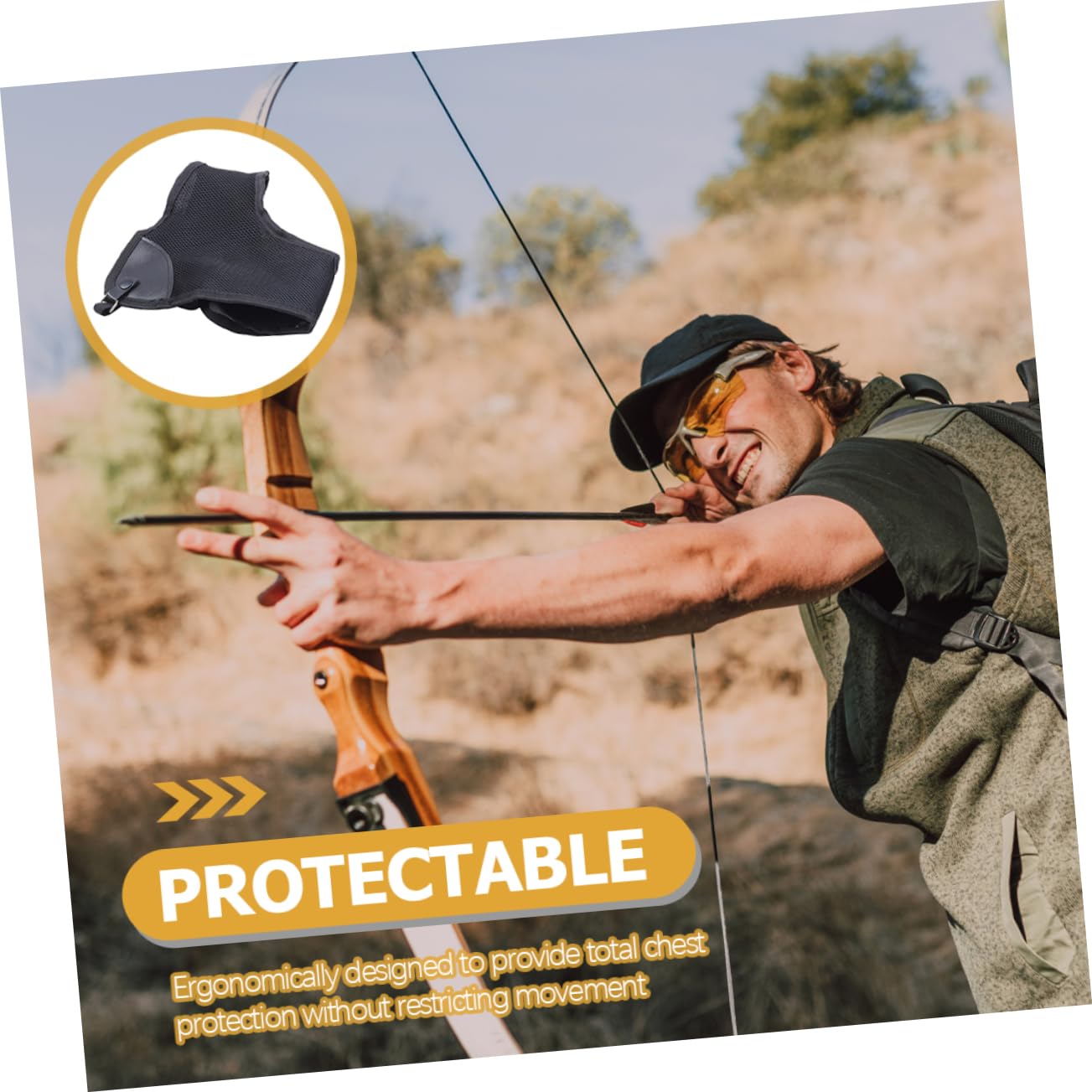 GAROZATION Chest Protective Equipment Traditional Chest Guard Comfortable Adjustable for Adults