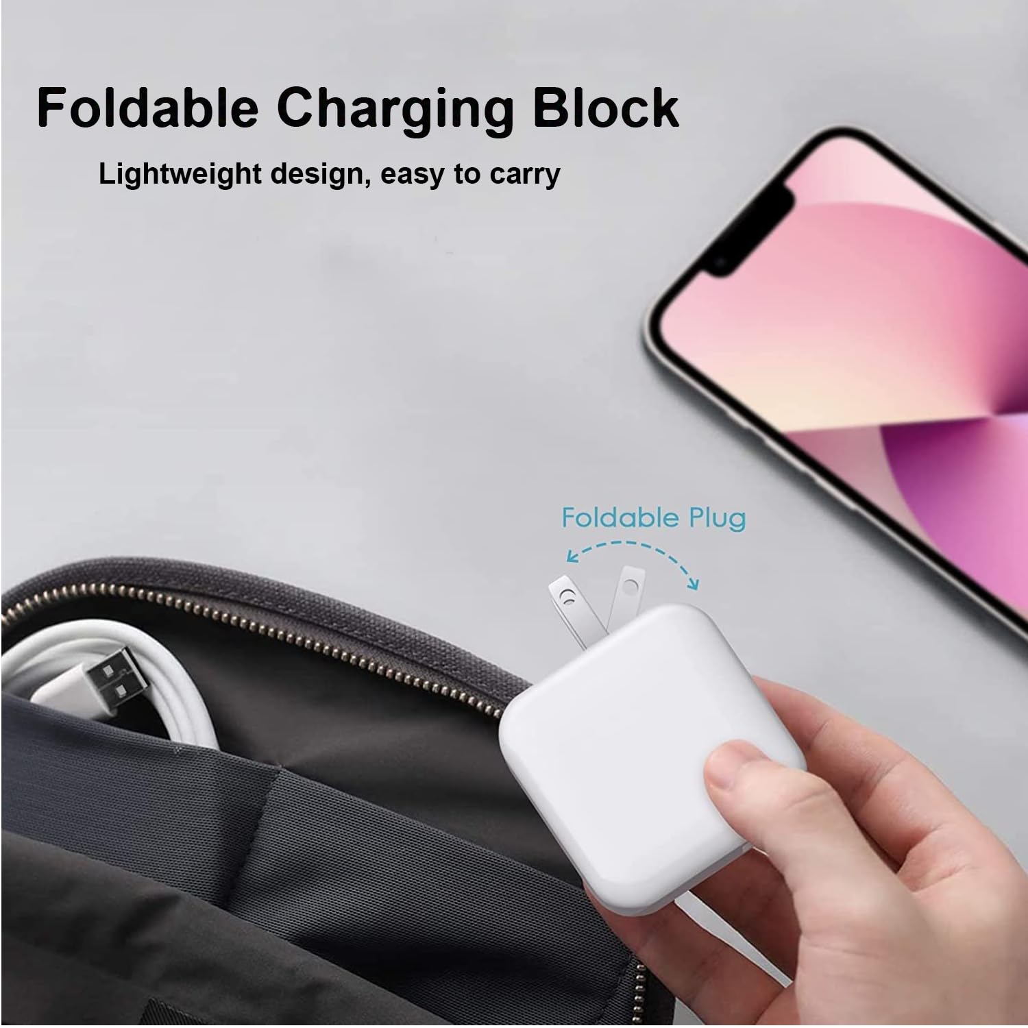 iPad Charger, 2Pack [Apple MFi Certified] 10FT Long USB A to Lightning Cord Cable with USB Wall Charger Travel Plug Foldable Portable Adapter Compatible with iPad, iPadAir, iPadMini, iPadPro, iPhone