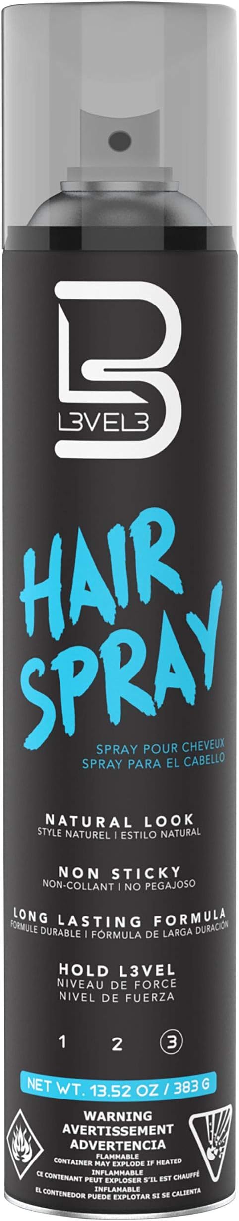 L3 Level 3 Hair Spray - Long Lasting and Strong Hold Hair Spray - Great for Men and Women - Level Three - Suitable for All Hair Types